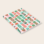 Retro Christmas Thermoses Red Pink and Green on White Notebook Gallery Image 2