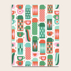Retro Christmas Thermoses Red Pink and Green on White Notebook Gallery Image 4