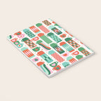 Retro Christmas Thermoses Red Pink and Green on White Notebook Gallery Image 3