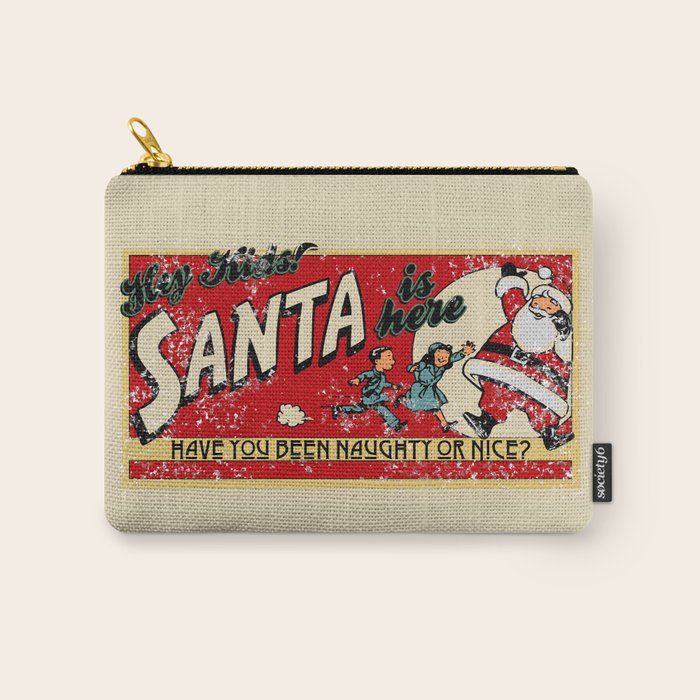Naughty or Nice?, Vintage Santa Poster Carry All Pouch Gallery Image 1