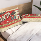 Naughty or Nice?, Vintage Santa Poster Pillow Sham Gallery Image 2