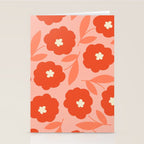 Bold Flower - Red and Peach Stationery Card Gallery Image 2