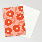 Bold Flower - Red and Peach Stationery Card Gallery Image 2