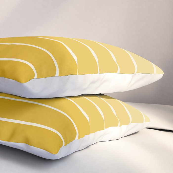 Gradient Arch XXV Gold Sunshine Mid Century Modern Rainbow Pillow Sham Gallery Image 3