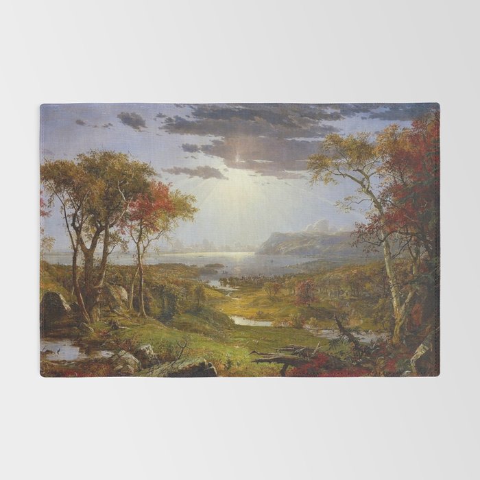 Autumn & Rays of Sun in the Hudson River Valley by Jasper Francis Cropsey Rug Gallery Image 2