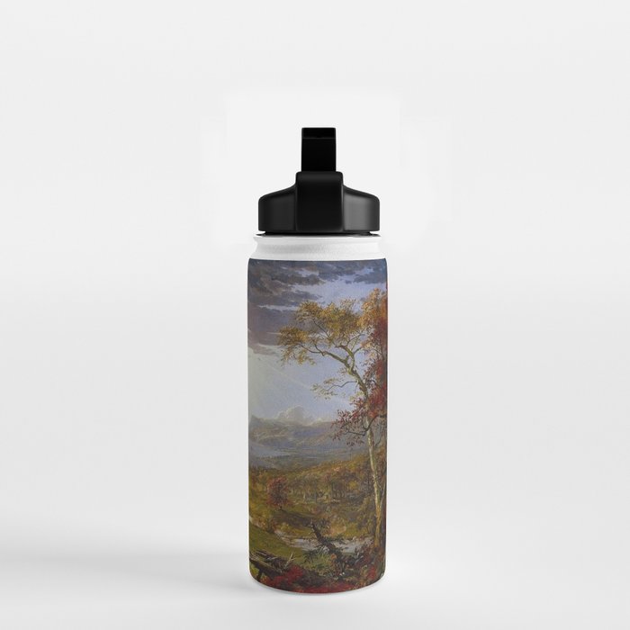 Autumn & Rays of Sun in the Hudson River Valley by Jasper Francis Cropsey Water Bottle Gallery Image 2