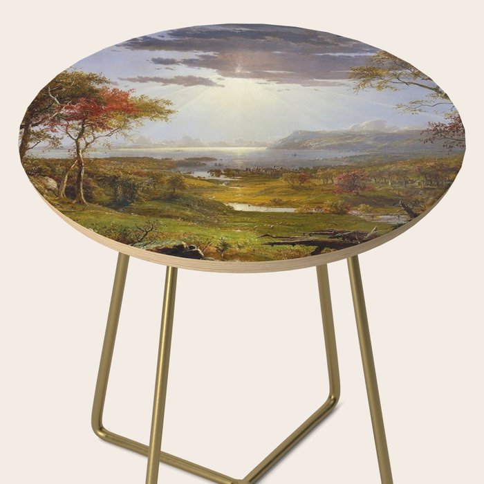 Autumn & Rays of Sun in the Hudson River Valley by Jasper Francis Cropsey Side Table Gallery Image 2