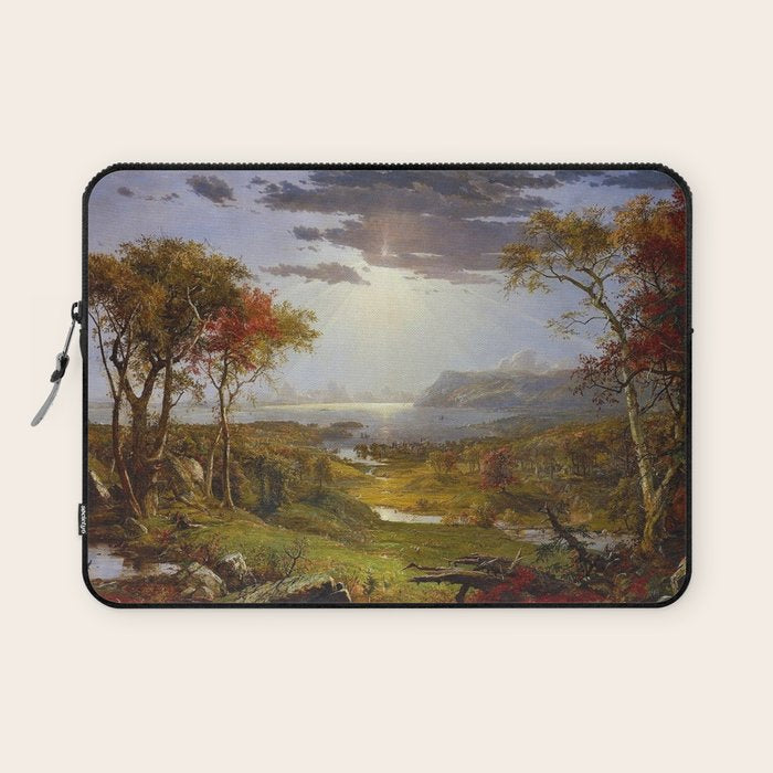 Autumn & Rays of Sun in the Hudson River Valley by Jasper Francis Cropsey Laptop Sleeve Gallery Image 1