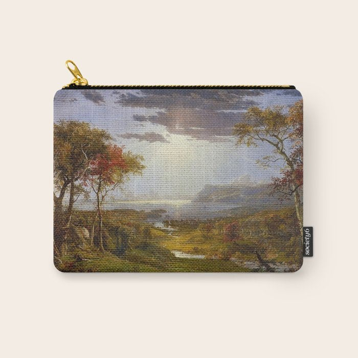 Autumn & Rays of Sun in the Hudson River Valley by Jasper Francis Cropsey Carry All Pouch Gallery Image 1