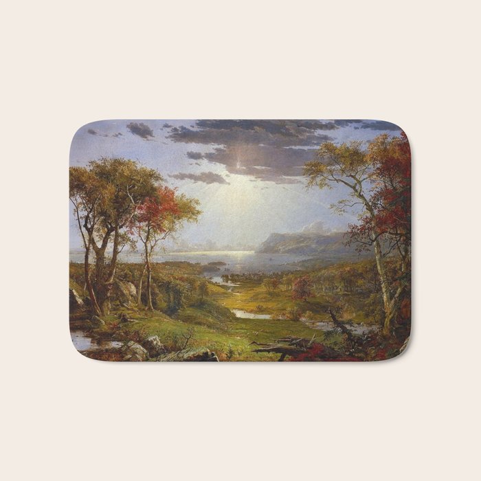 Autumn & Rays of Sun in the Hudson River Valley by Jasper Francis Cropsey Bath Mat Gallery Image 1