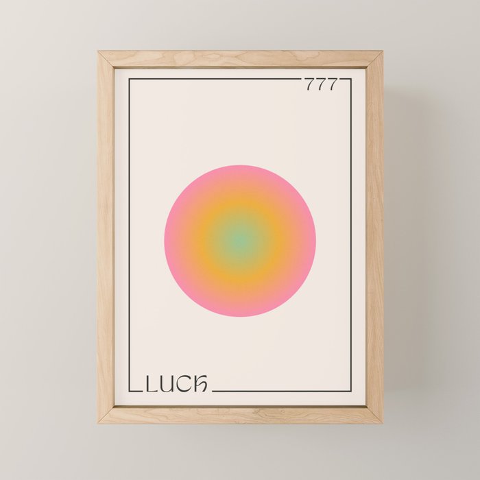 Angel Number 777 Aura Retro Circular Gradient Mini Art Print Gallery Image 1