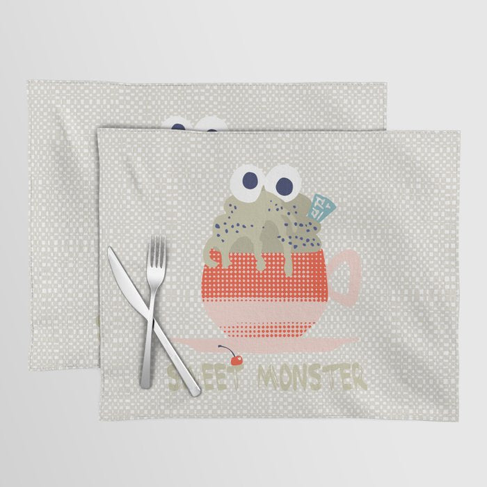 Sweet monster cupcake red Placemat Gallery Image 1