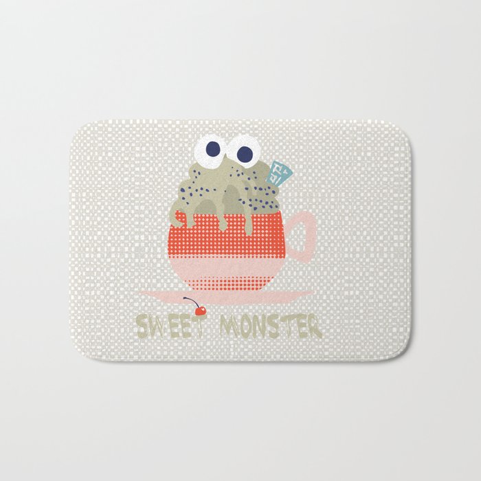 Sweet monster cupcake red Bath Mat Gallery Image 1
