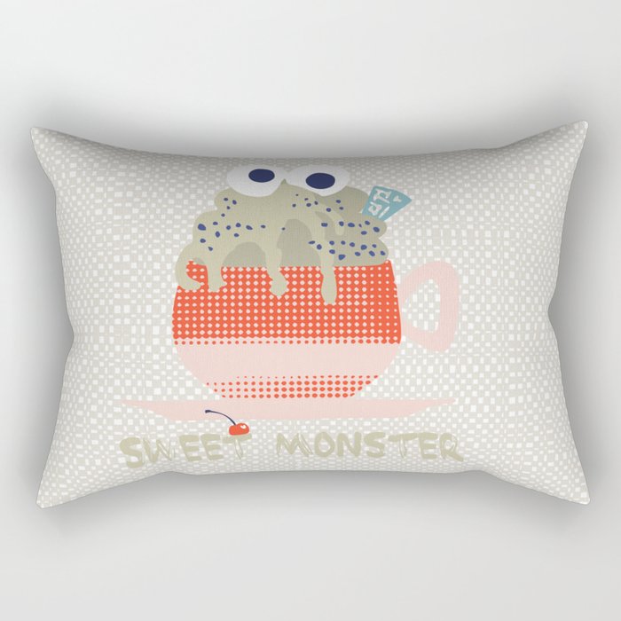 Sweet monster cupcake red Rectangular Pillow Gallery Image 2