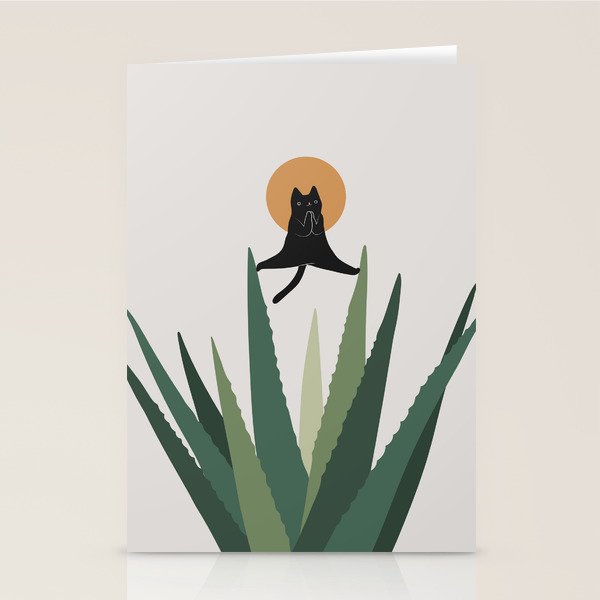 Cat and Plant 43: Nameowste Stationery Card Gallery Image 2
