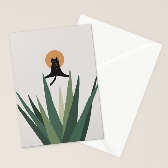 Cat and Plant 43: Nameowste Stationery Card Gallery Image 2