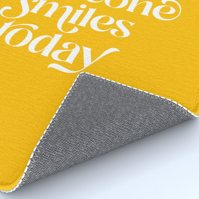 Motivational words smile today yellow Rug Gallery Image 4