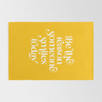 Motivational words smile today yellow Rug Gallery Image 2