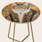 Gustav Klimt Style Tabby Cat with Diplomatic Immunity Side Table Gallery Image 2