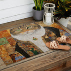 Gustav Klimt Style Tabby Cat with Diplomatic Immunity Outdoor Rug Gallery Image 2