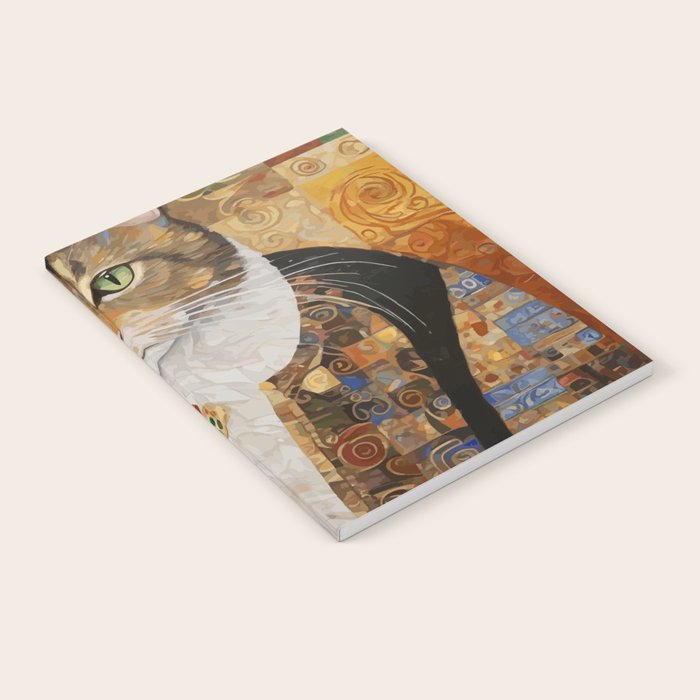 Gustav Klimt Style Tabby Cat with Diplomatic Immunity Notebook Gallery Image 2