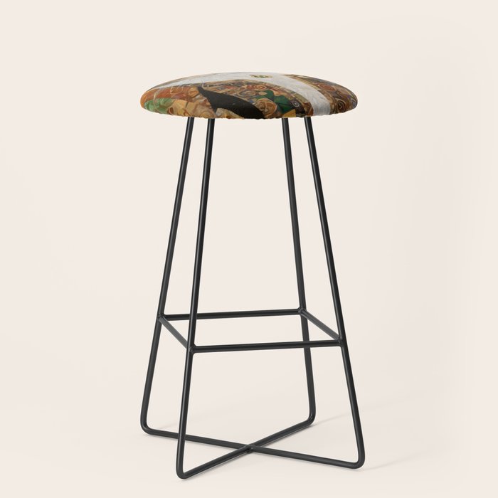 Gustav Klimt Style Tabby Cat with Diplomatic Immunity Stool Gallery Image 1