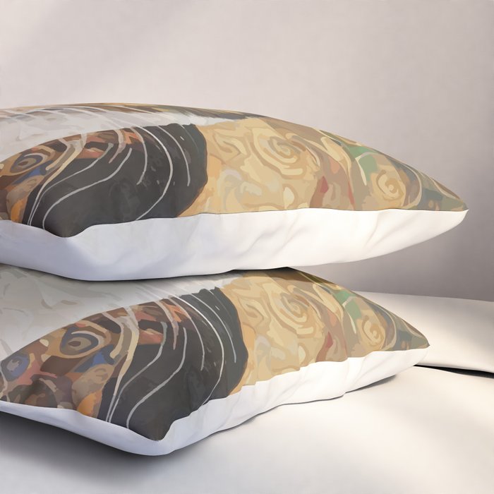 Gustav Klimt Style Tabby Cat with Diplomatic Immunity Pillow Sham Gallery Image 3