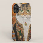Gustav Klimt Style Tabby Cat with Diplomatic Immunity iPhone Case Gallery Image 1