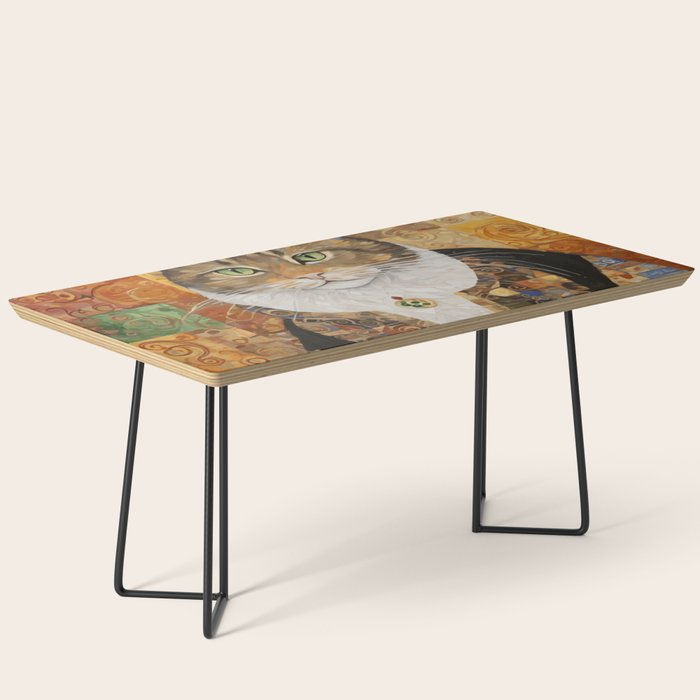 Gustav Klimt Style Tabby Cat with Diplomatic Immunity Coffee Table Gallery Image 1