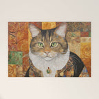 Gustav Klimt Style Tabby Cat with Diplomatic Immunity Welcome Mat Gallery Image 1