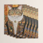 Gustav Klimt Style Tabby Cat with Diplomatic Immunity Wrapping Paper Gallery Image 3