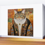 Gustav Klimt Style Tabby Cat with Diplomatic Immunity Wall Mural Gallery Image 2