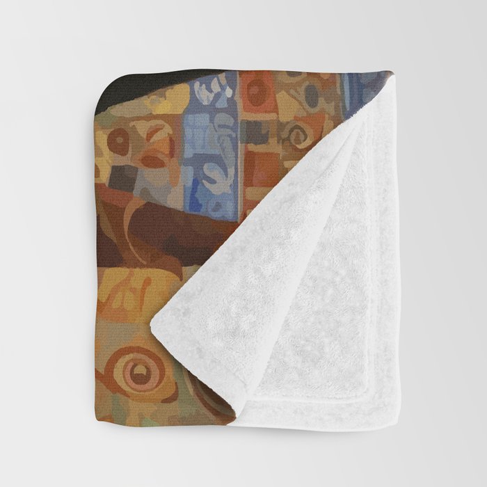 Gustav Klimt Style Tabby Cat with Diplomatic Immunity Throw Blanket Gallery Image 3