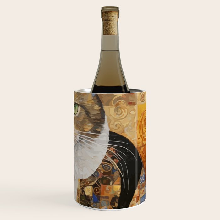 Gustav Klimt Style Tabby Cat with Diplomatic Immunity Wine Chiller Gallery Image 3