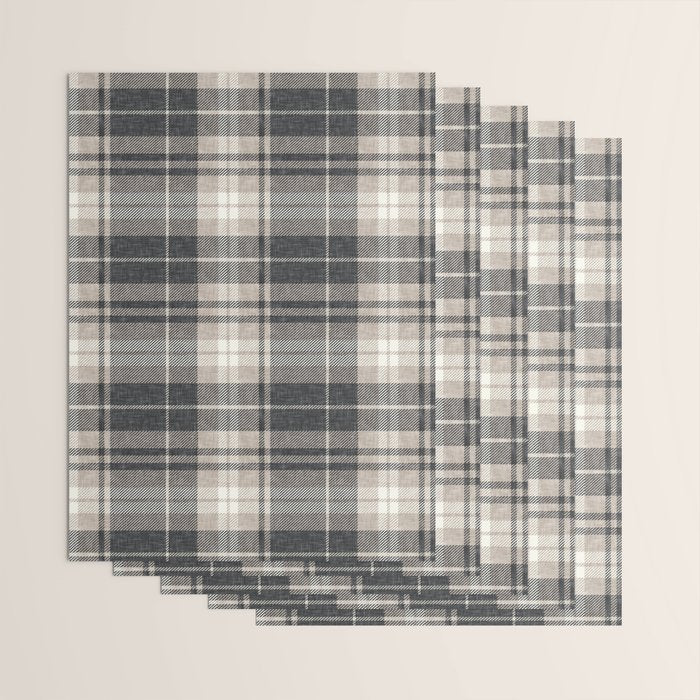 fall plaid - tan and charcoal Wrapping Paper Gallery Image 3