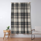 fall plaid - tan and charcoal Window Curtain Gallery Image 5