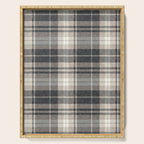 fall plaid - tan and charcoal Serving Tray Gallery Image 1