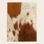 Brown Cowhide, Cow Skin Print Pattern Modern Cowhide Faux Leather Poster Gallery Image 4
