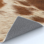 Brown Cowhide, Cow Skin Print Pattern Modern Cowhide Faux Leather Rug Gallery Image 4