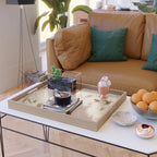 Brown Cowhide, Cow Skin Print Pattern Modern Cowhide Faux Leather Serving Tray Gallery Image 2