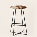 Brown Cowhide, Cow Skin Print Pattern Modern Cowhide Faux Leather Stool Gallery Image 1