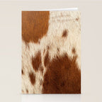 Brown Cowhide, Cow Skin Print Pattern Modern Cowhide Faux Leather Stationery Card Gallery Image 2
