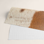 Brown Cowhide, Cow Skin Print Pattern Modern Cowhide Faux Leather Wrapping Paper Gallery Image 2