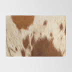 Brown Cowhide, Cow Skin Print Pattern Modern Cowhide Faux Leather Rug Gallery Image 2