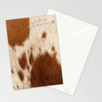 Brown Cowhide, Cow Skin Print Pattern Modern Cowhide Faux Leather Stationery Card Gallery Image 2