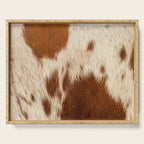 Brown Cowhide, Cow Skin Print Pattern Modern Cowhide Faux Leather Serving Tray Gallery Image 1