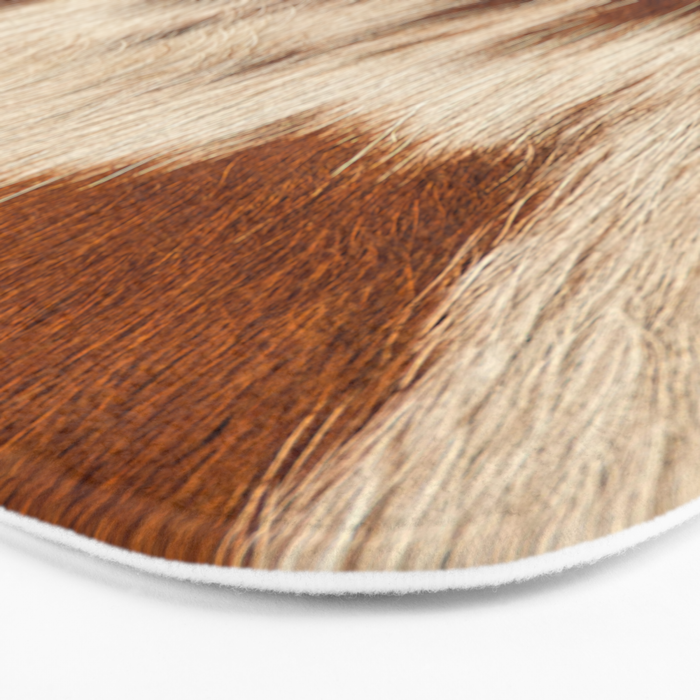 Brown Cowhide, Cow Skin Print Pattern Modern Cowhide Faux Leather Bath Mat Gallery Image 3