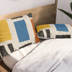 Mid Century Primary Colors Composition 2 Pillow Sham Gallery Image 2