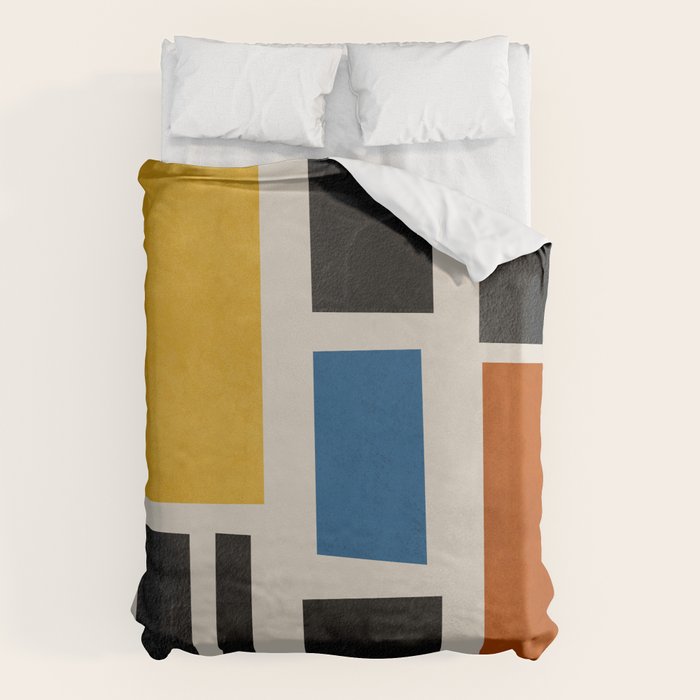 Mid Century Primary Colors Composition 2 Duvet Cover Gallery Image 1