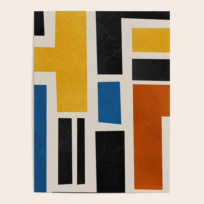 Mid Century Primary Colors Composition 2 Poster Gallery Image 1